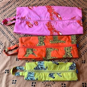 Baggu 3D Zip Pouches Animal Prints Rare🐈🦓🦞